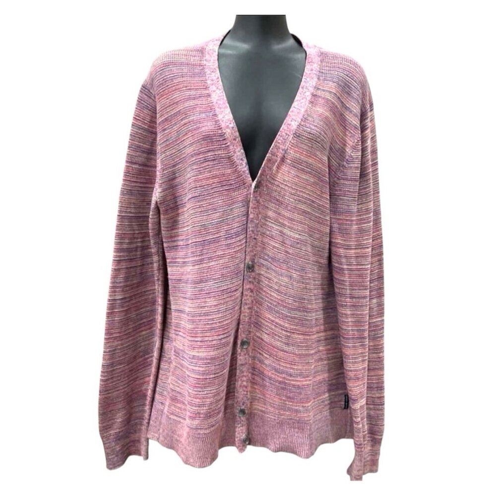 Armani Exchange A|X Pink Space Dye Preppy Knit Sweater Cardigan Size Medium